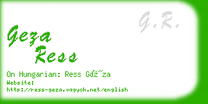 geza ress business card